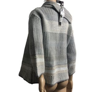 Foil Watch Your Tone Chunky Knit Cardigan 60% wool Lagenlook artsy